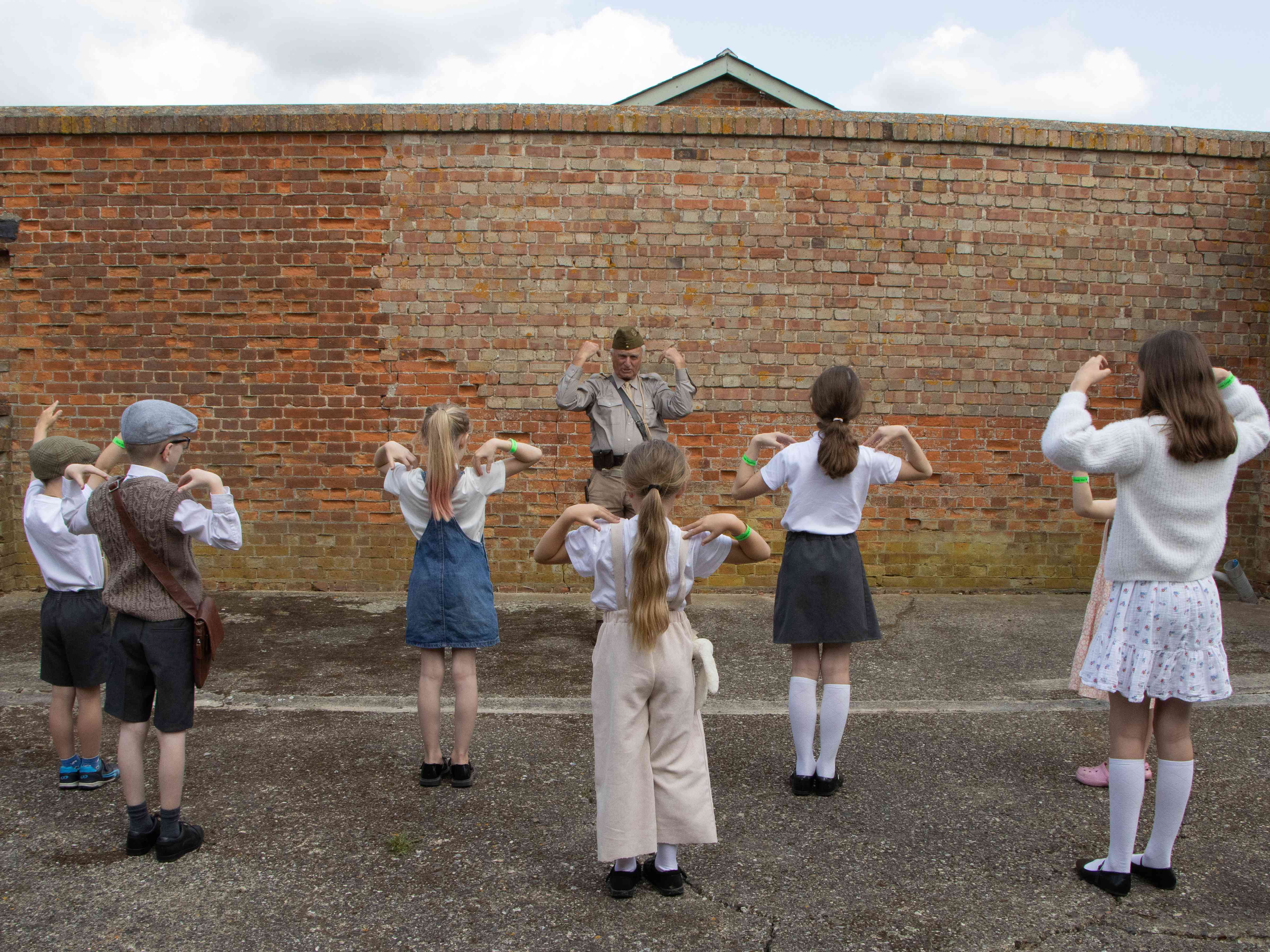 Exercise    wartime    style    at    Stow    Maries    Great    War    Aerodrome    Evacuees!    event    PIC    CREDIT    ETHAN    HENSMAN    SMGWA